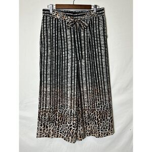 John Paul Richard Women's Stretch Waist Wide Leg Fully Lined Capri Pants Size M